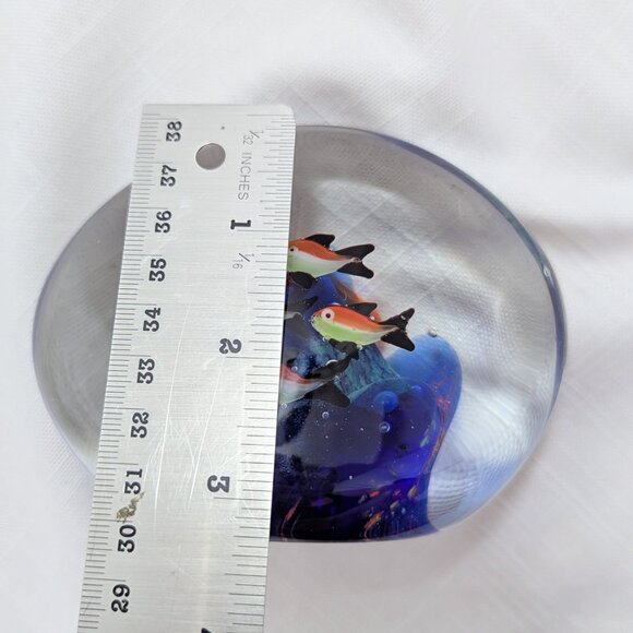 Murano? Style Glass Aquatic Fish Ocean Paperweight Sculpture Figurine - Picture 6 of 9